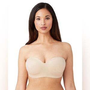 NWT Wacoal Staying Power Wire Free Strapless Lined Bra Sand Size 32DDD w/ Straps